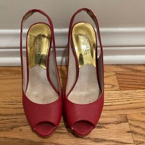 Red Michael Kors Open-toe Heels